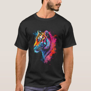 Camiseta Cabeça de tigre colorida