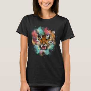 Camiseta Cabeça de Tigre Colorida