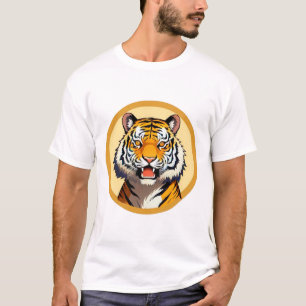 Camiseta Cabeça de Tigre Enquadrada com Aura Dourada Radian