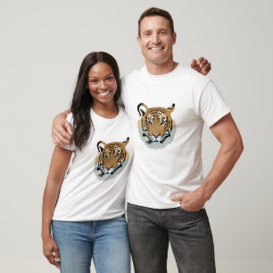 Camiseta Cabeça de Tigre Face Animal Selvagem Tigre