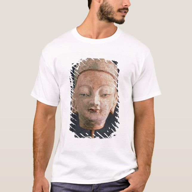 Camiseta Cabeça de uma estátua de Buddha, de Bezeklik (Frente)
