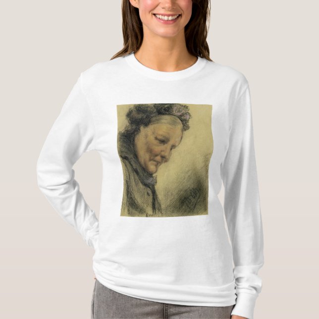 Camiseta Cabeça de uma senhora idosa (Frente)