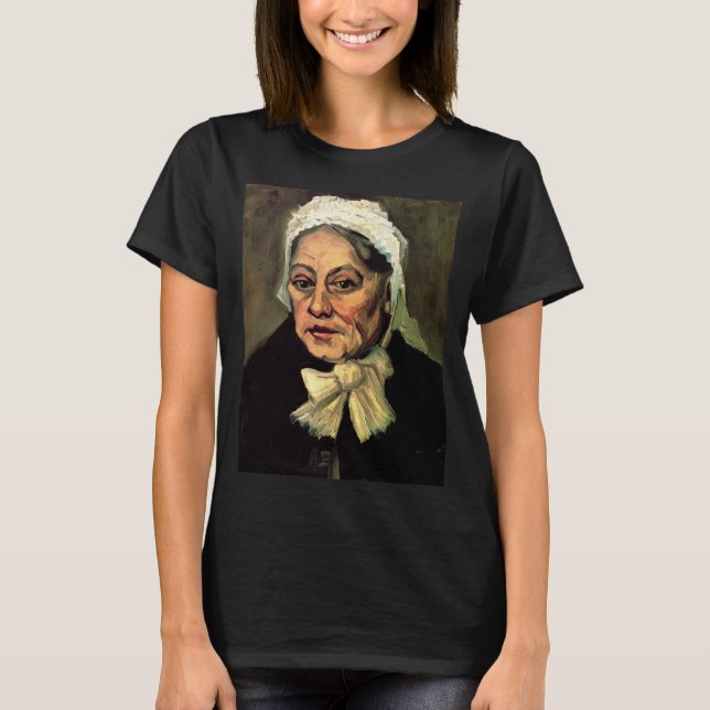 Camiseta Cabeça de uma Velha com Gorro Branco por Vincent v (Frente)