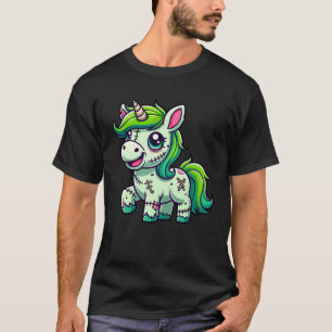 Camiseta Cabeça de unicórnio de Halloween zombie assustador