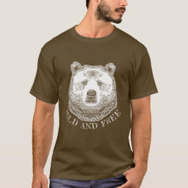 Camiseta Cabeça de Urso, Selvagem e Livre, Ilustração Desen
