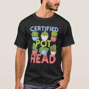 Camiseta Cabeça de Vaso Certificada Para Uma Planta Suculen