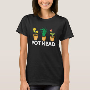 Camiseta Cabeça de Vaso Engraçado Amante de Plantas Flor Ja