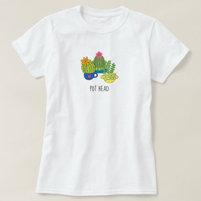 Camiseta Cabeça de Vaso Suculento (Frente do Design)