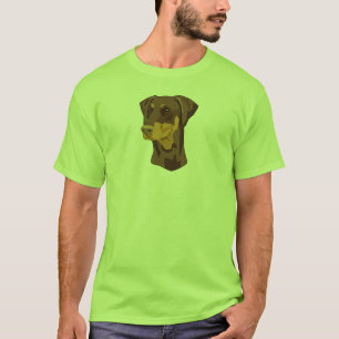 Camiseta Cabeça do Doberman, vermelho, Uncropped