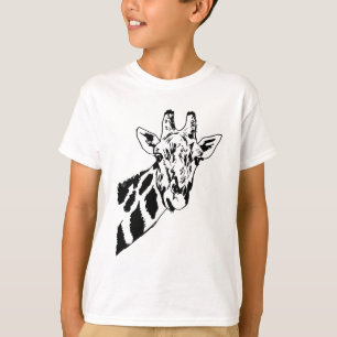 Camiseta Cabeça do girafa do esboço
