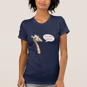 Camiseta Cabeça do girafa e retrato do pescoço. humor