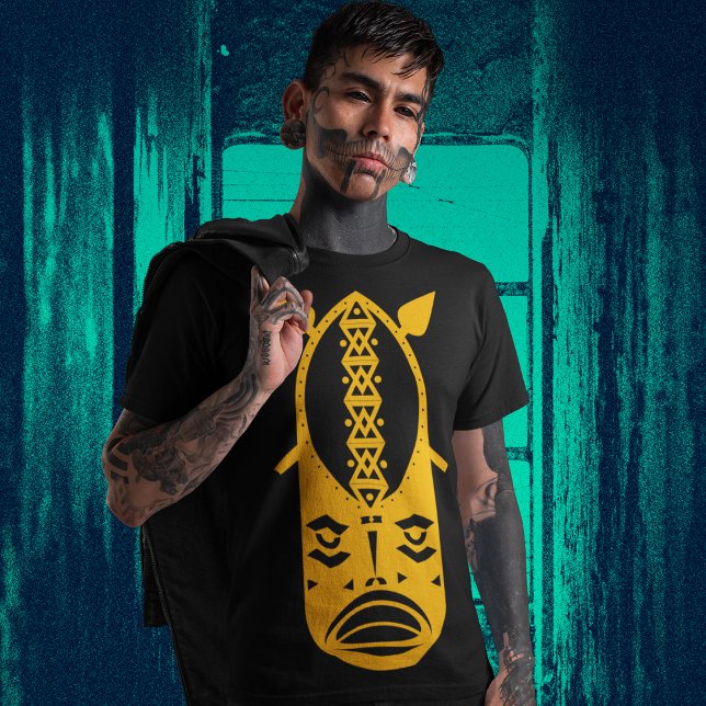 Camiseta Cabeça do Guerreiro Amarelo (Criador carregado)