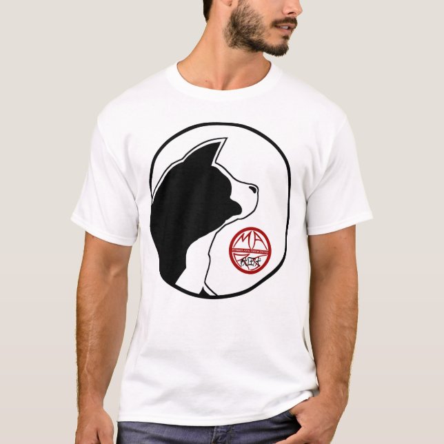 Camiseta Cabeça do logotipo MARS com disco MARS branco com  (Frente)