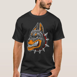 Camiseta Cabeça Doberman Legal Cachorro Potente Tatuagem na