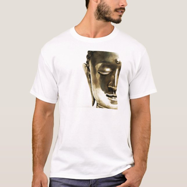 Camiseta Cabeça dourada de Buddha (Frente)