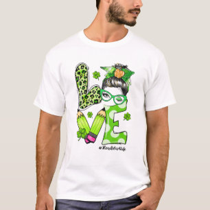 Camiseta Cabeça em Início da Vida Mensagem Bun Shamrocks Ru