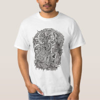Cabeça esquisita, desenho de tinta