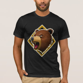 Camiseta Cabeça Feroz de Urso Pardo - Gráfico do Espírito P
