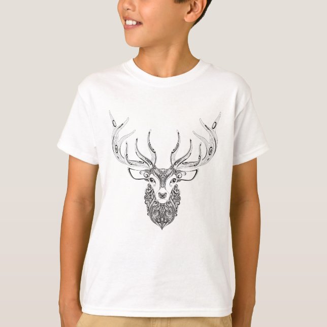 Camiseta Cabeça Horned inspirada dos cervos (Frente)