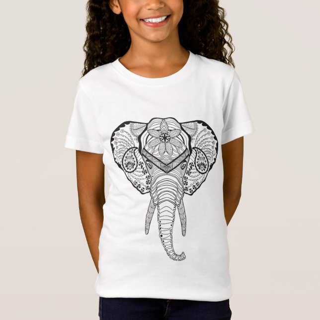 Camiseta Cabeça inspirada do elefante (Frente)