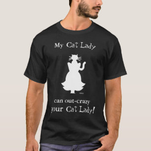 Camiseta Cabeça louca da senhora Silhueta Showing Felino d