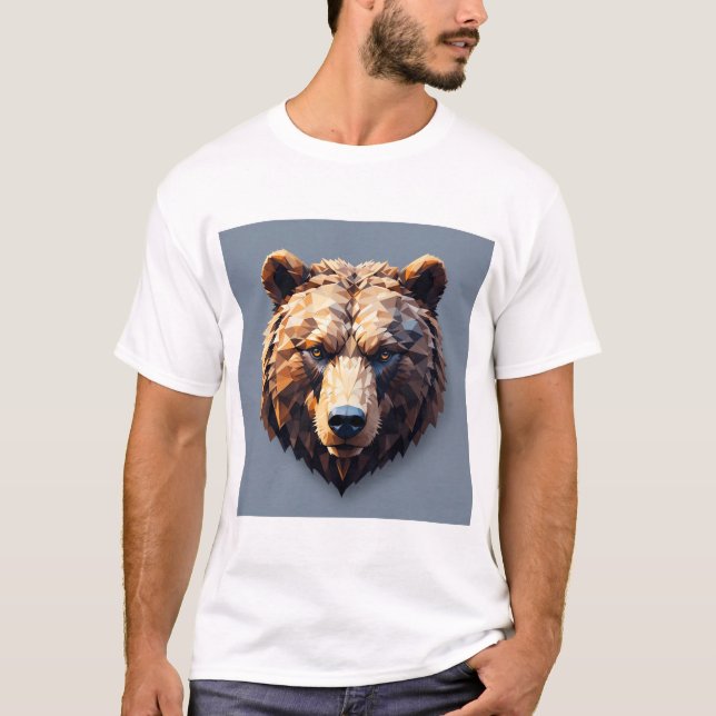 Camiseta Cabeça Majestosa de Urso Pardo (Frente)
