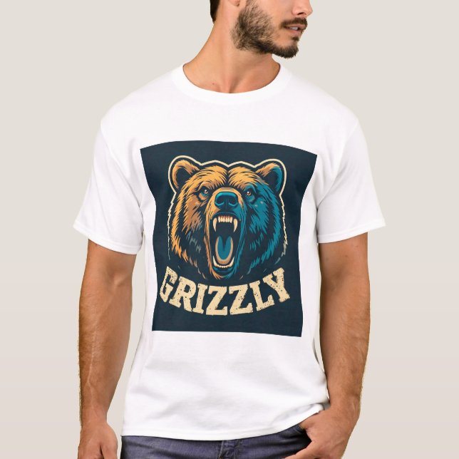 Camiseta Cabeça Majestosa de Urso Pardo (Frente)
