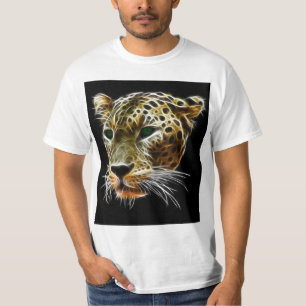 Camiseta Cabeça majestosa do leopardo do gato