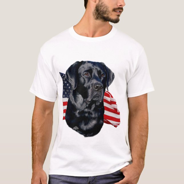 Camiseta Cabeça preta de labrador retriever com t-shirt da (Frente)