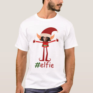 Camiseta Cabeça quadro foto do Natal de Elfie