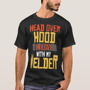 Camiseta Cabeça Sobre Capuz Apaixonada Pelo Meu Soldador