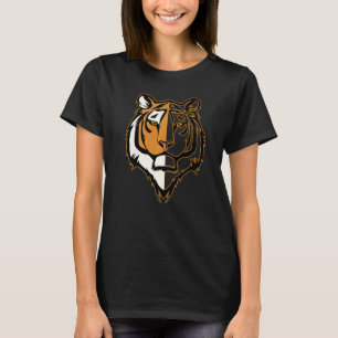 Camiseta Cabeça Tigre Cabeça Grande Gatos Impressão Predato
