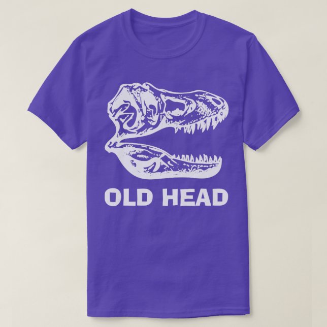 Camiseta Cabeça Velha, Dinossauro, Crânio (Frente do Design)