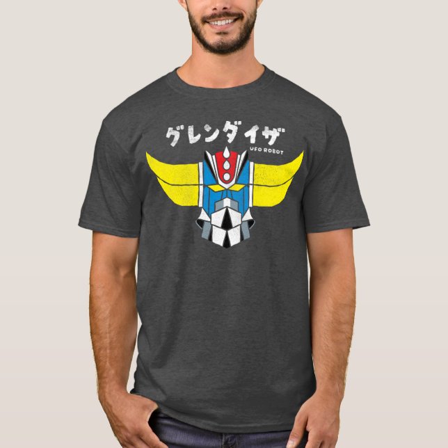 Camiseta Cabeça Vintage Grendizer Robô UFO Retro Desgastado (Frente)