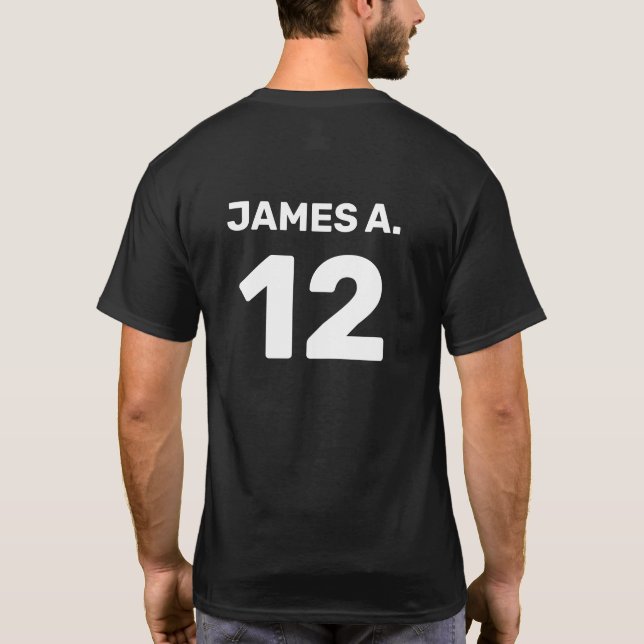 Camiseta Cabeçalho personalizado da equipe de modelo (desig (Verso)