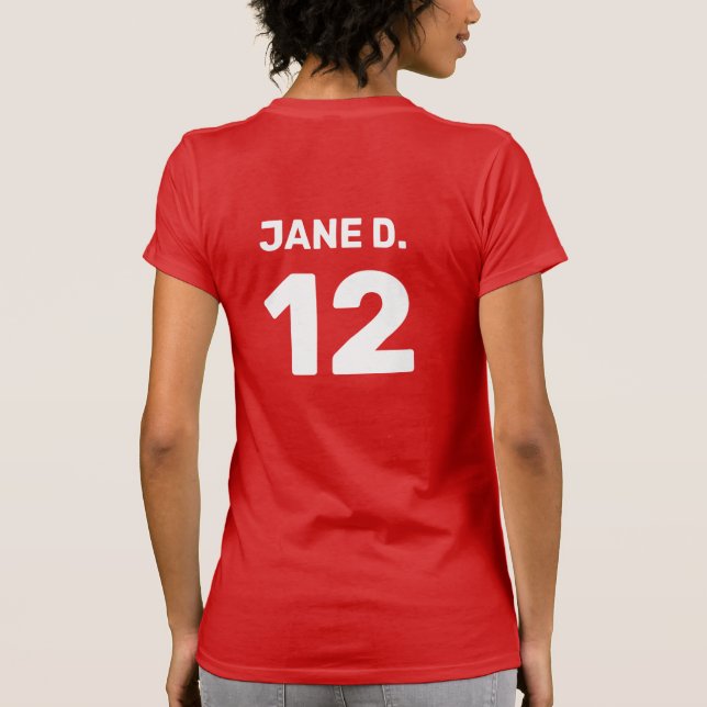Camiseta Cabeçalho personalizado da equipe de modelo (desig (Verso)