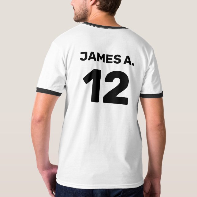 Camiseta Cabeçalho personalizado da equipe de modelo (desig (Verso)