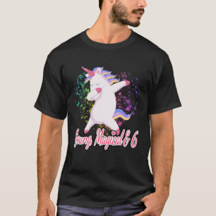 Camiseta Cabeçaria De Aniversário De 6, Dabbing Unicorn Y