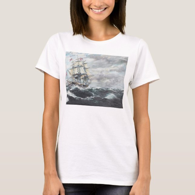Camiseta Cabeças da constituição de USS para o HM fragata (Frente)