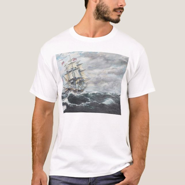 Camiseta Cabeças da constituição de USS para o HM fragata (Frente)