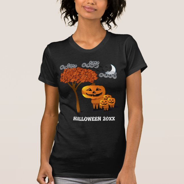 Camiseta CABEÇAS DE ABÓBORA DE HALLOWEEN (Frente)