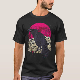 Camiseta Cabeças de Esqueleto Assustador Corvo Caveiras Sin