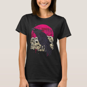 Camiseta Cabeças de Esqueleto Assustador Corvo Caveiras Sin