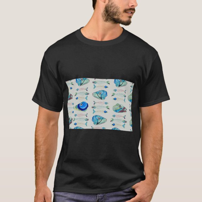 Camiseta Cabeças de Peixe Cinza (Frente)