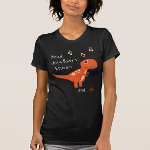 Camiseta Cabeças dos Ombros Joelhos Tex Dinossauro Humor d