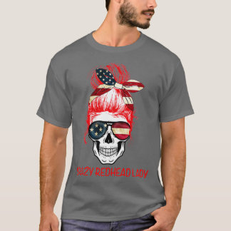 Camiseta CabeçaVermelhaLoucaDamaCrânio