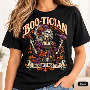 Camiseta Cabeleireiro Assombrado Boo-Tician Halloween 