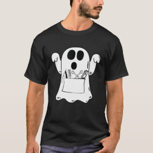 Camiseta Cabeleireiro Fantasma Halloween Cos