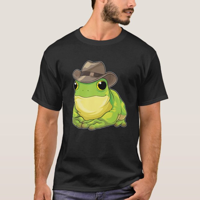 Camiseta Cabeleireiro Sapo Engraçado Anfíbio Ocidental (Frente)