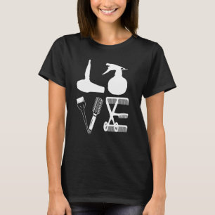 Camiseta Cabeleireiros Amar Tesoura-Secadora Barber Hair B